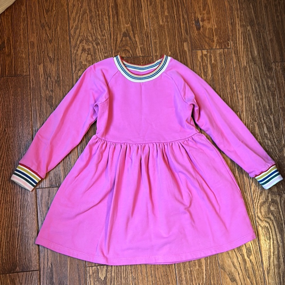 Hanna Andersson Pink Sweatshirt Dress- size 6-7